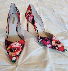 Louise et Cie Red Floral D'Orsay Heels 11M/41